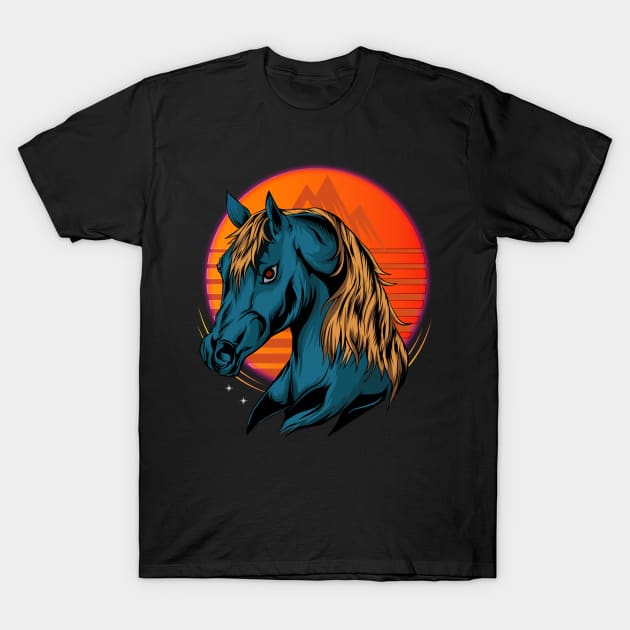 horse head illustration with moon T-Shirt by AGORA studio